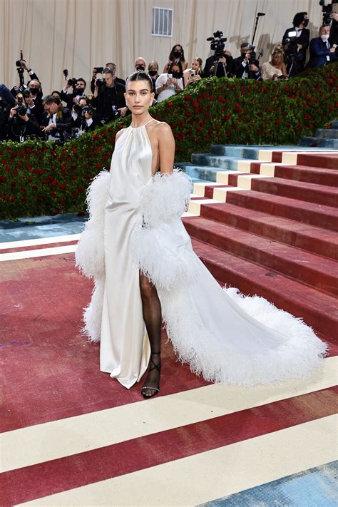 ysl metgala|hailey bieber red carpet looks.